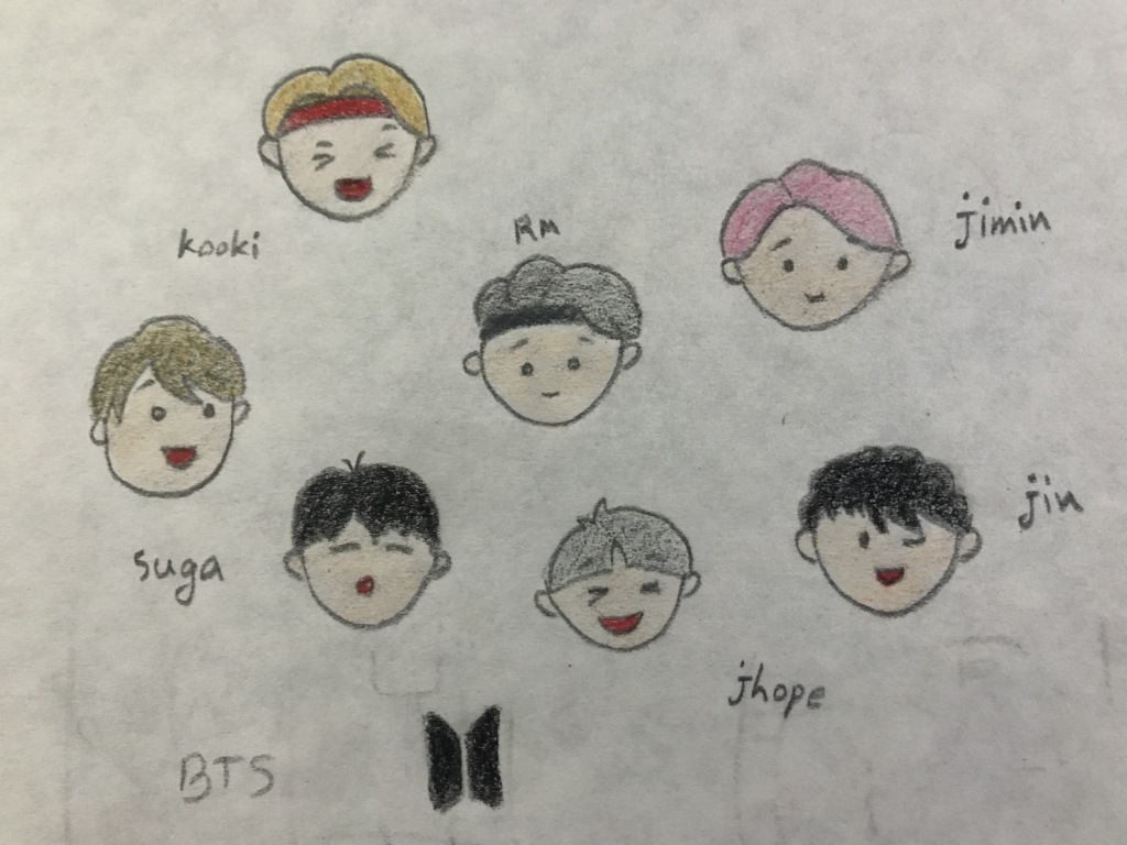 نقاشی bts ساده کارتونی