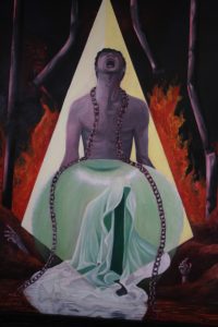 تابلو نقاشی رنگ روغن آدم و حوا