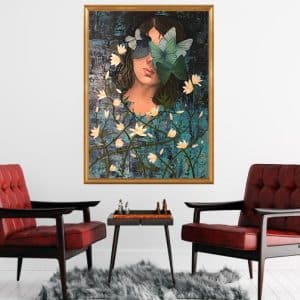 تابلو نقاشی رنگ روغن زنانگی