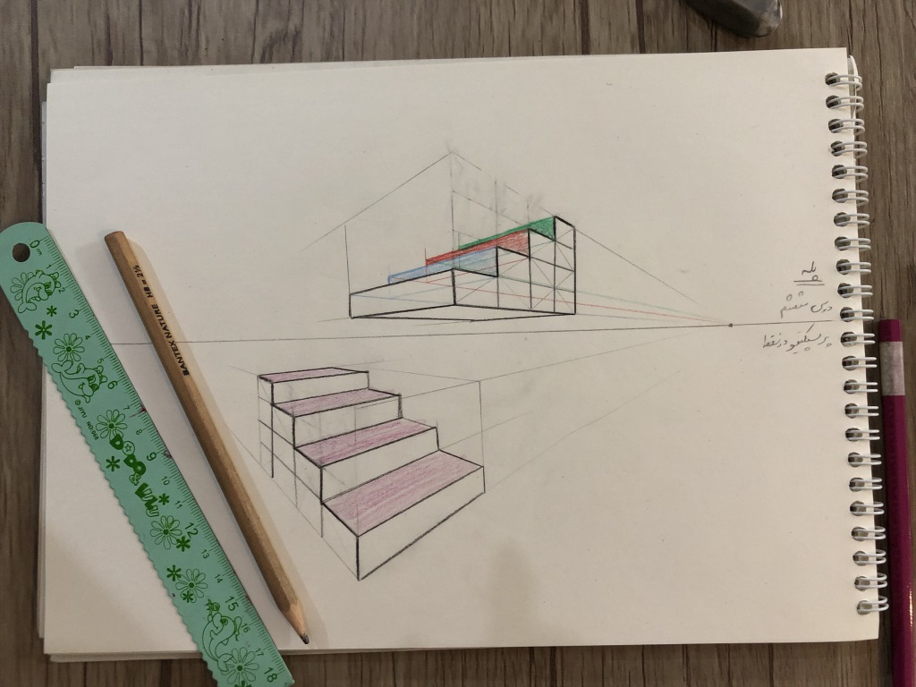 پرسپکتیو دو نقطه ای پله