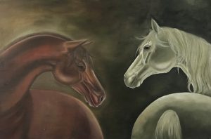تابلو نقاشی رنگ روغن اسب ها