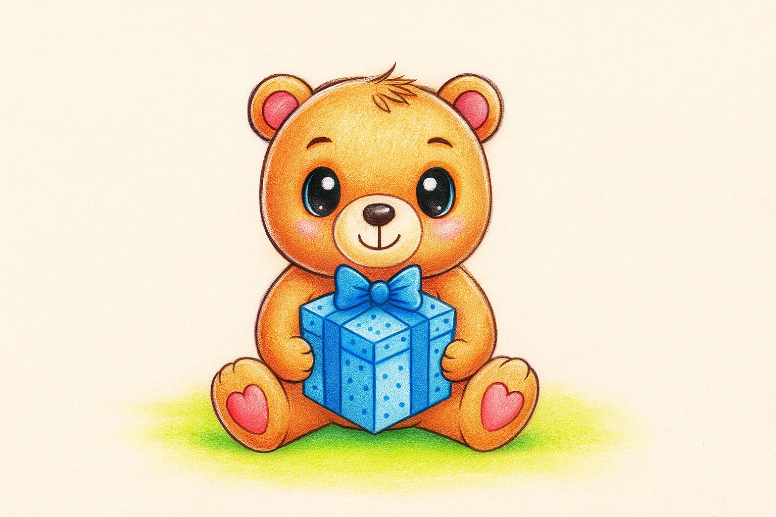 نقاشی ساده نقاشی خرس کودکانه