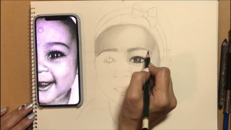 آموزش طراحی چهره کودک | سایه زدن چهره کودک