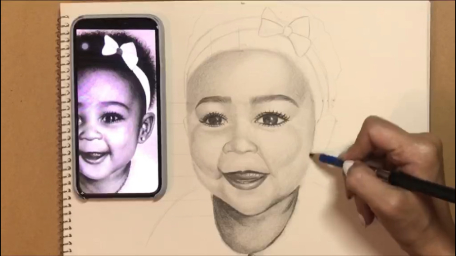 آموزش طراحی جزئیات چهره کودک