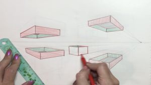 پرسپکتیو دونقطه جعبه توخالی