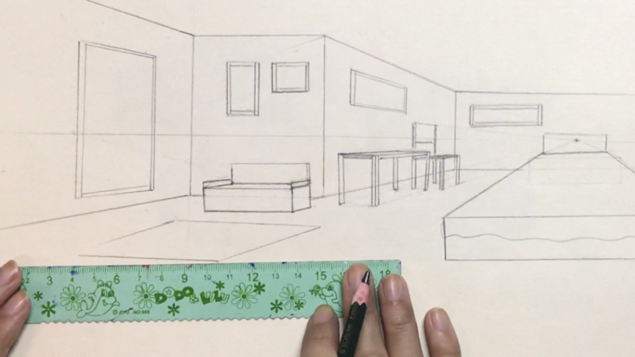 آموزش پرسپکتیو اتاق یک نقطه