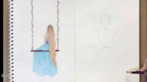 ایجاد شکل نقاشی ساده دخترانه زیبا با اشکال هندسی