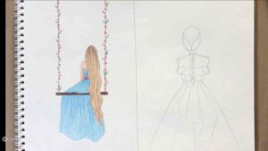 کشیدن موهای نقاشی ساده دخترانه زیبا