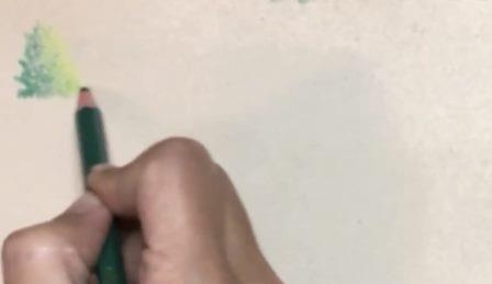 آموزش نقاشی درخت حرفه ای با مداد رنگی: کشیدن تیرگی ها