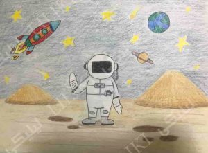 عکس نقاشی فضانورد فانتزی نقاشی آدم فضایی آسان