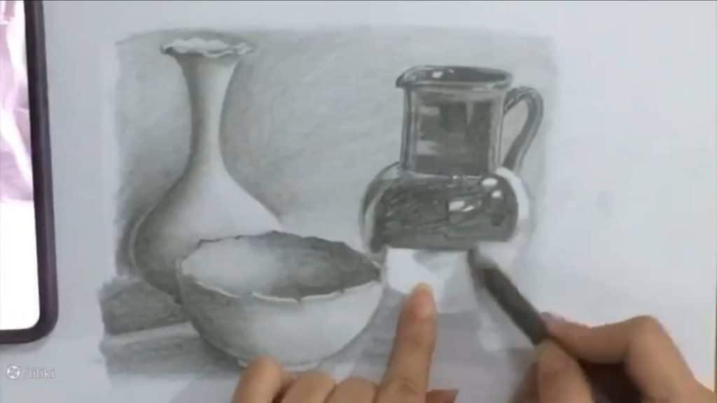 نقاشی کوزه و لیوان طراحی کوزه سفالی با مداد آسان