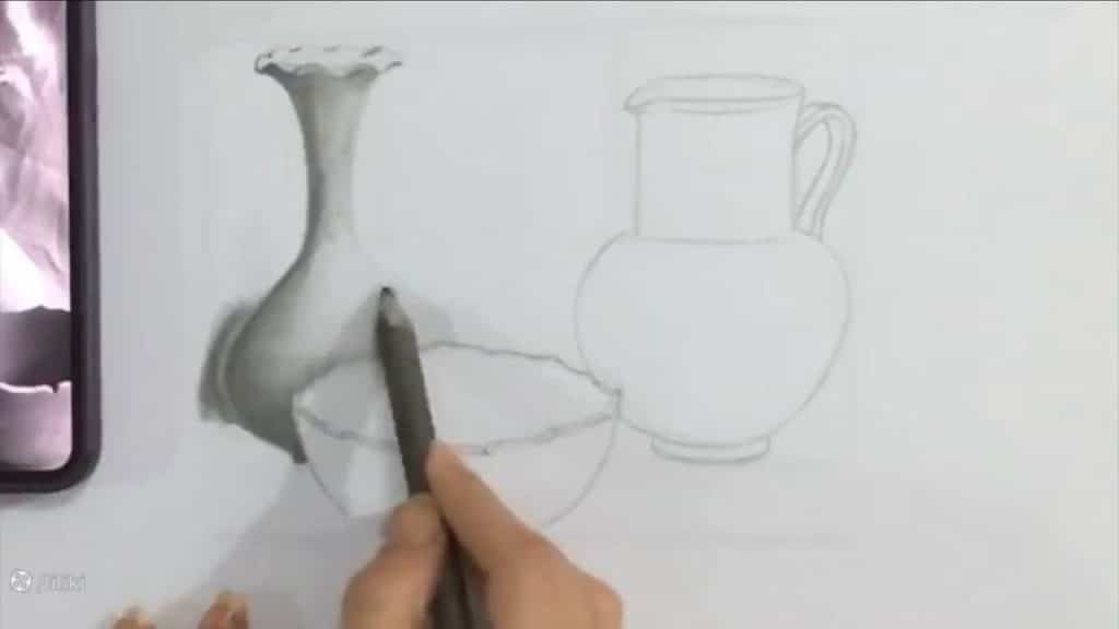 نقاشی کوزه و لیوان طراحی کوزه سفالی با مداد آسان آموزش آنلاین