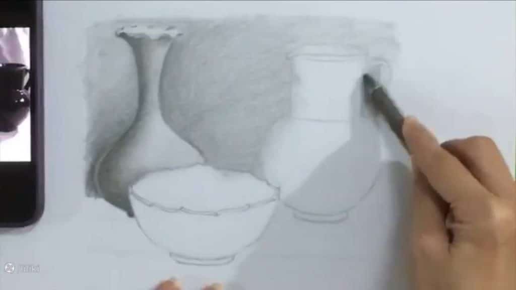 نقاشی کوزه و لیوان طراحی کوزه سفالی با مداد آسان آموزش آنلاین