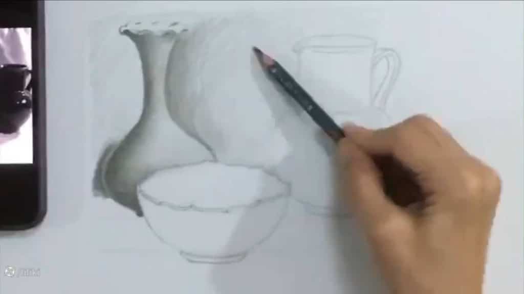 نقاشی کوزه و لیوان طراحی کوزه سفالی با مداد آسان آموزش آنلاین