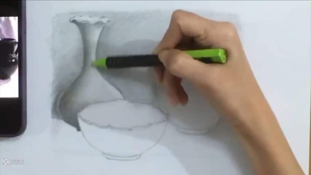 نقاشی کوزه و لیوان طراحی کوزه سفالی با مداد آسان آموزش آنلاین