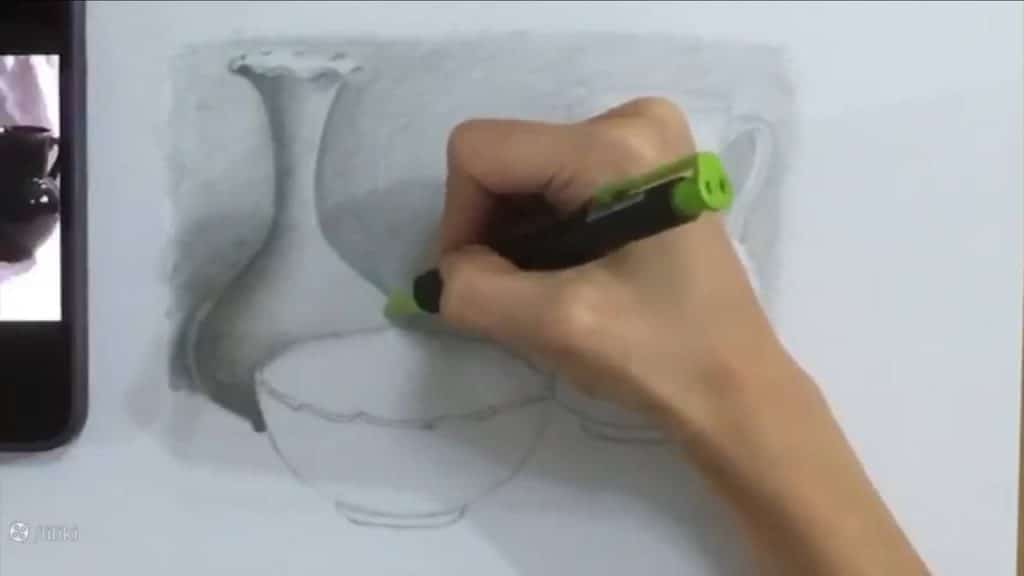 نقاشی کوزه و لیوان طراحی کوزه سفالی با مداد آسان آموزش آنلاین