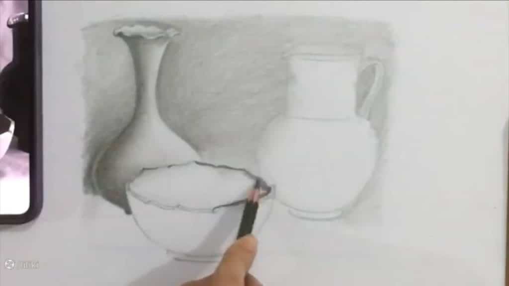 نقاشی کوزه و لیوان طراحی کوزه سفالی با مداد آسان آموزش آنلاین