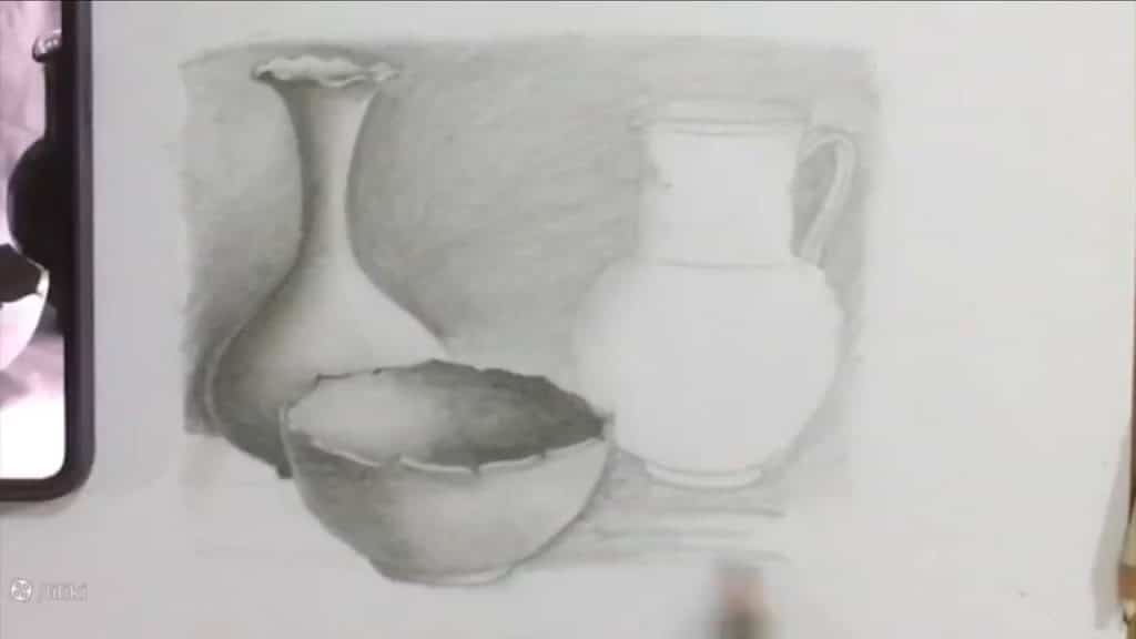 نقاشی کوزه و لیوان طراحی کوزه سفالی با مداد آسان آموزش آنلاین