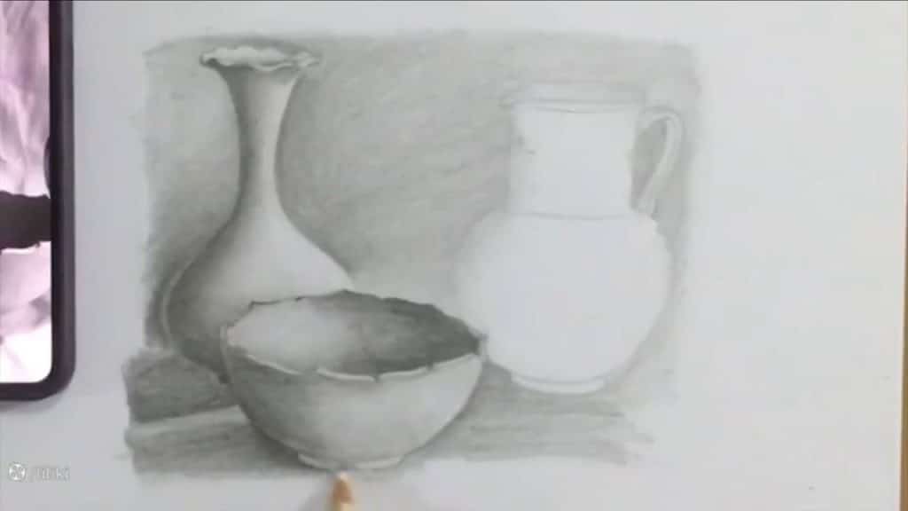 نقاشی کوزه و لیوان طراحی کوزه سفالی با مداد آسان آموزش آنلاین