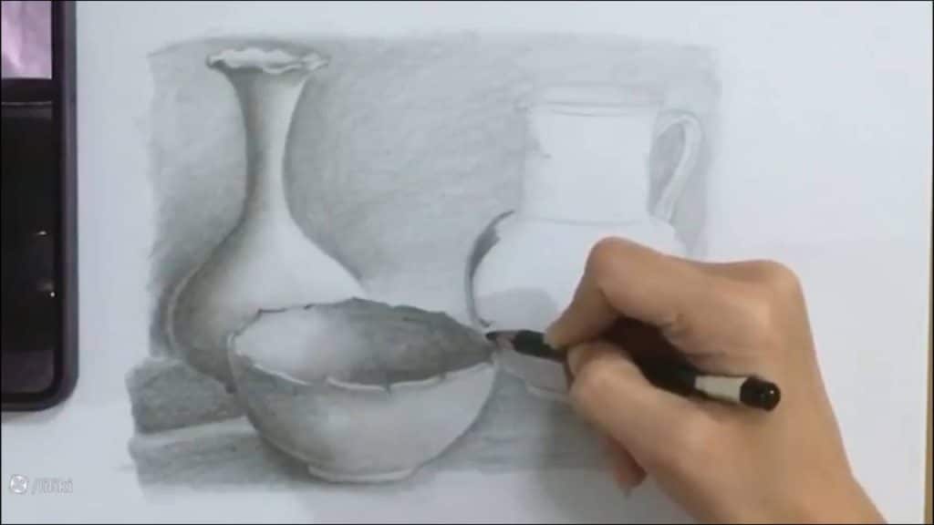 نقاشی کوزه و لیوان طراحی کوزه سفالی با مداد آسان آموزش آنلاین