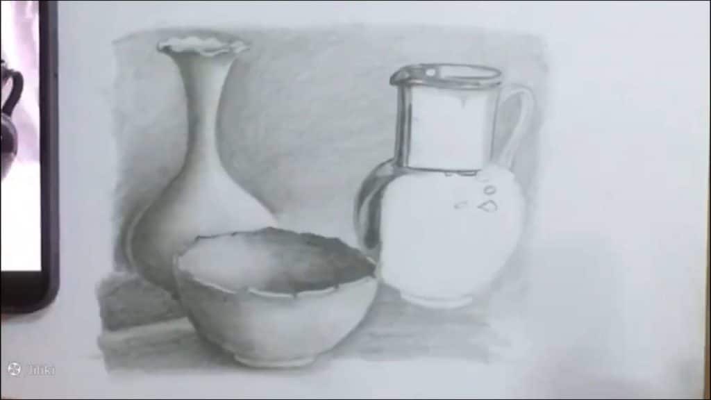 نقاشی کوزه و لیوان طراحی کوزه سفالی با مداد آسان آموزش آنلاین