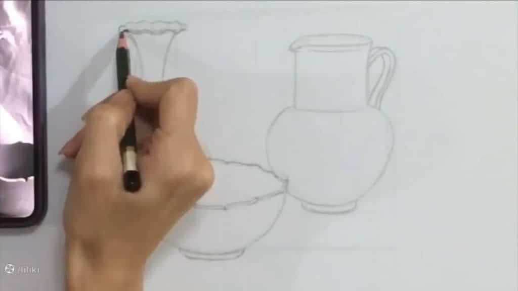 نقاشی کوزه و لیوان طراحی کوزه سفالی با مداد آسان آموزش آنلاین