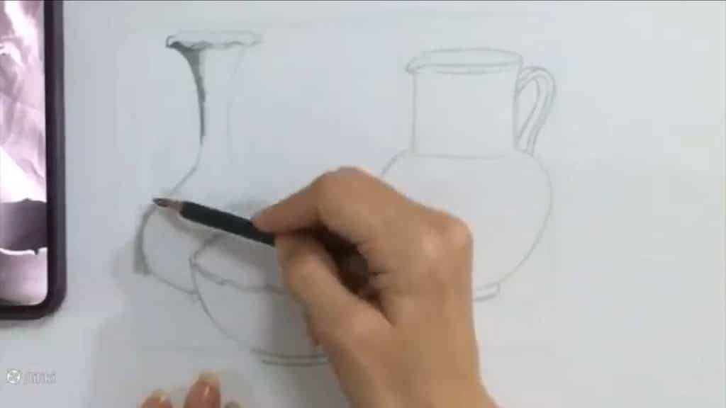 نقاشی کوزه و لیوان طراحی کوزه سفالی با مداد آسان آموزش آنلاین