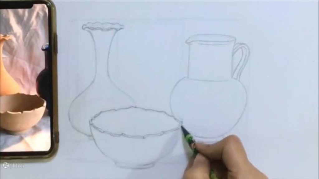 نقاشی کوزه و لیوان طراحی کوزه سفالی با مداد آسان آموزش آنلاین