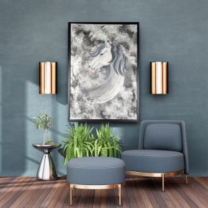 تابلو نقاشی رنگ روغن اسب مدرن کار دست