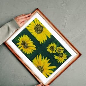 تابلو نقاشی رنگ روغن آفتابگردان ها