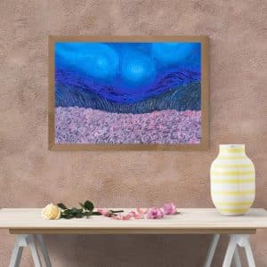 تابلو نقاشی پست امپرسیونیسم کار دست رنگ روغن دشت گل