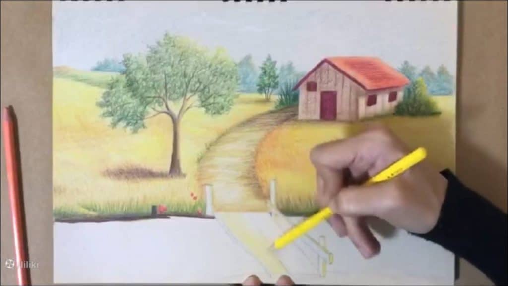 نقاشی پل چوبی