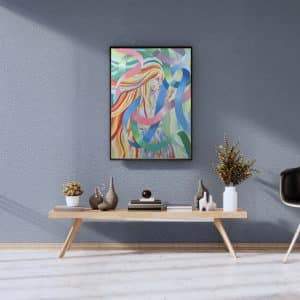 تابلو نقاشی رنگ روغن پری دریایی