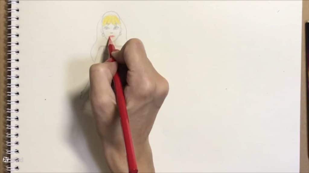 آموزش نقاشی دخترانه با مداد رنگی