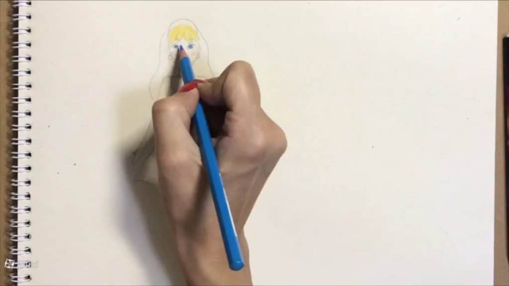 آموزش نقاشی دخترانه با مداد رنگی