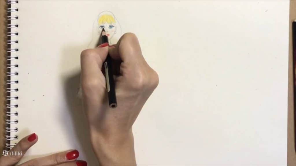 آموزش نقاشی دخترانه با مداد رنگی