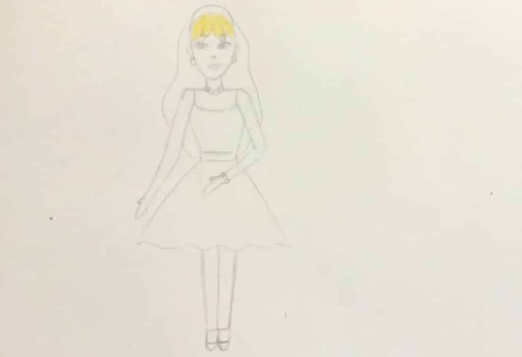 آموزش نقاشی دخترانه با مداد رنگی