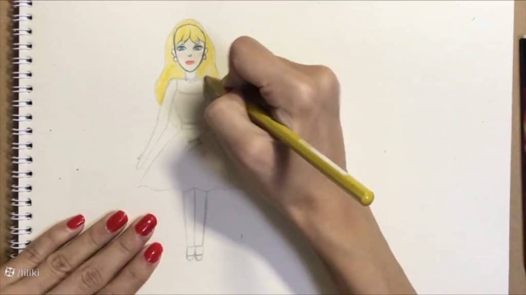 آموزش نقاشی دخترانه با مداد رنگی