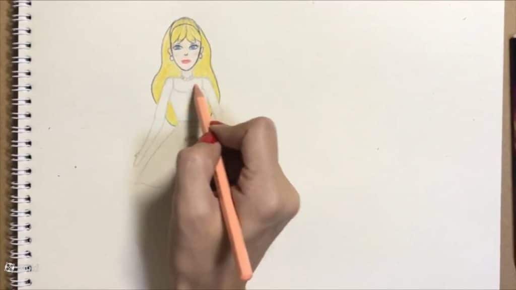 آموزش نقاشی دخترانه با مداد رنگی