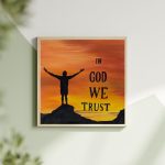 تابلو نقاشی رنگ روغن IN GOD WE TRUST ما به خدا اعتماد داریم