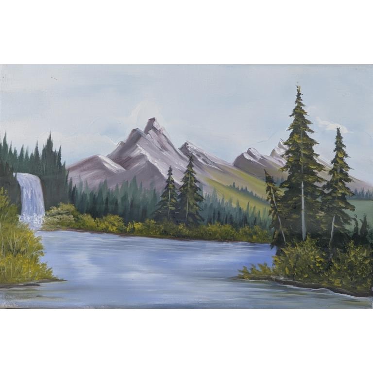 تابلو نقاشی رنگ روغن منظره کوهستان