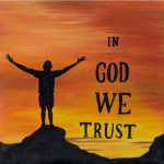 تابلو نقاشی رنگ روغن IN GOD WE TRUST