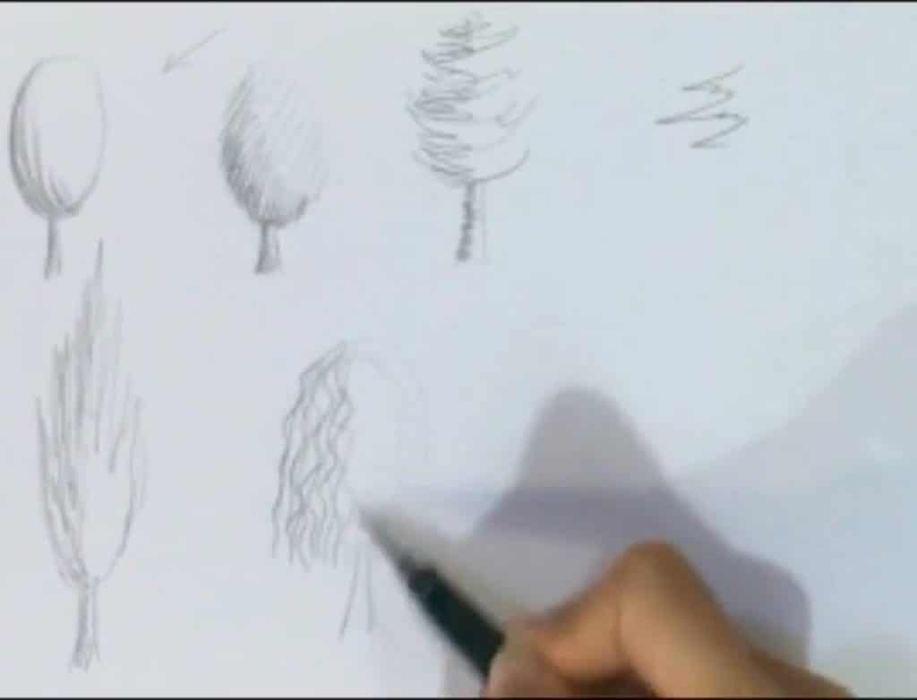 طراحی درخت بید آسان