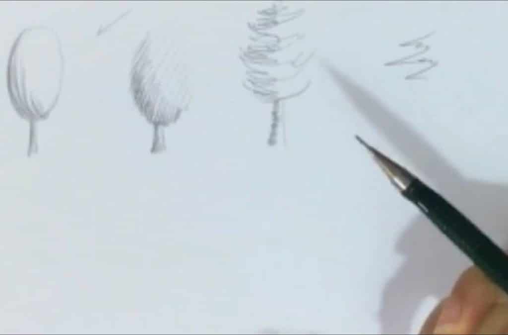 طراحی درخت کاج ساده