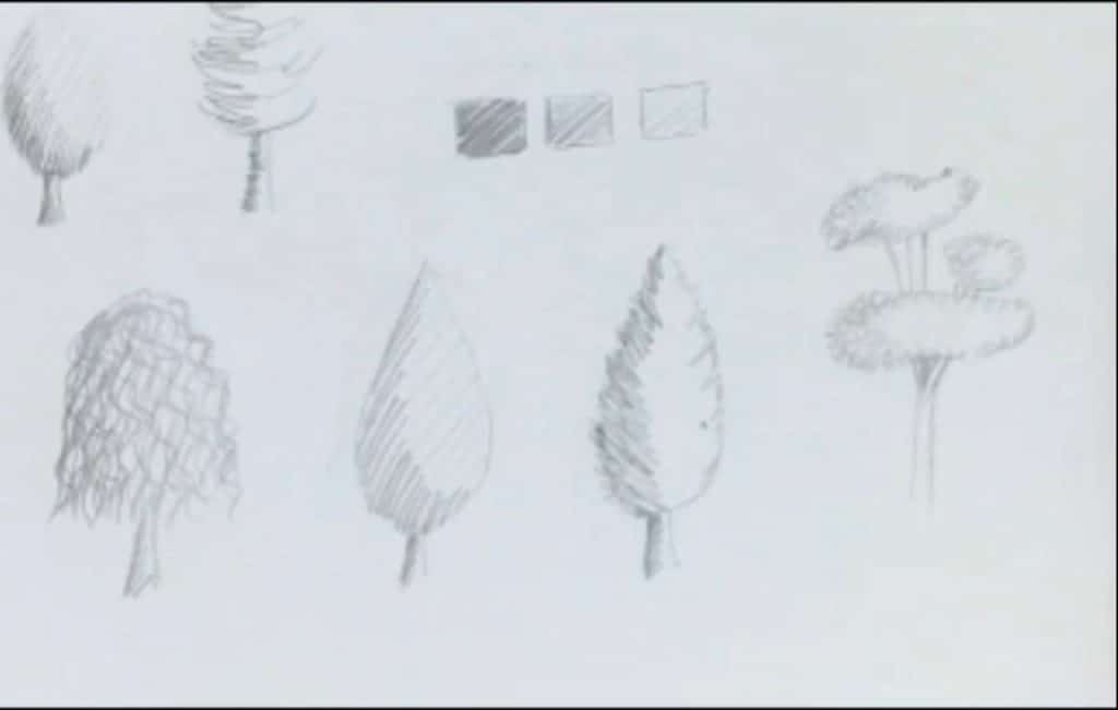 طراحی درخت پر شاخ و برگ فرم دار