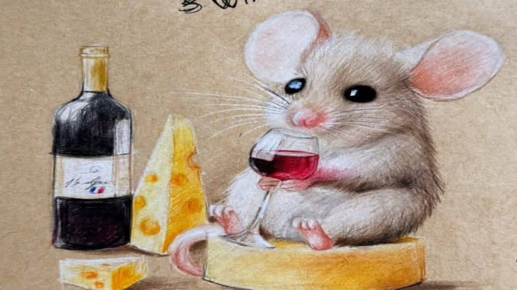 نقاشی موش آسان دخترانه | طراحی و رسم موش با مداد رنگی قسمت اول