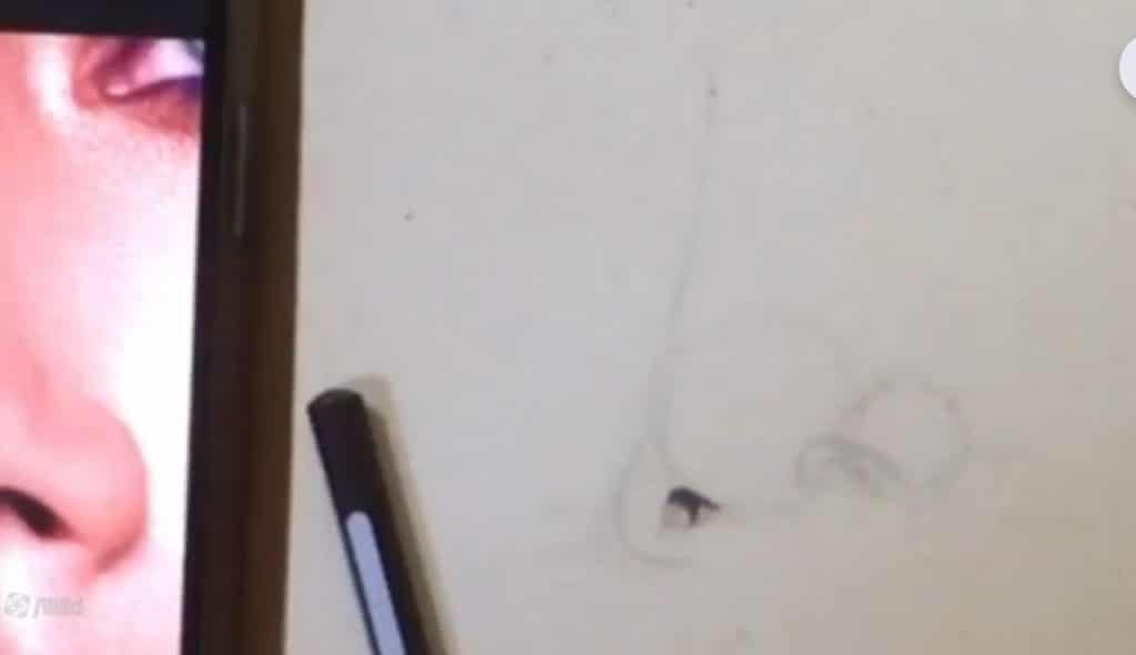 طراحی بینی با مداد رنگی