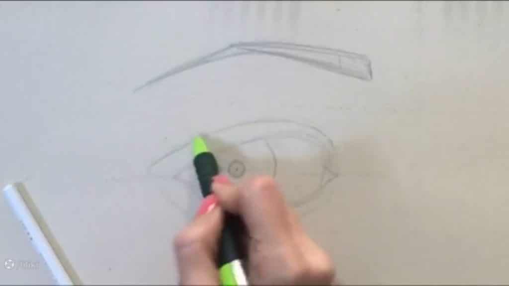 نقاشی چشم با مداد رنگی