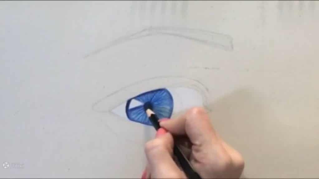 نقاشی چشم با مداد رنگی