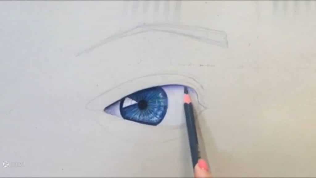 طراحی چشم با مداد رنگی